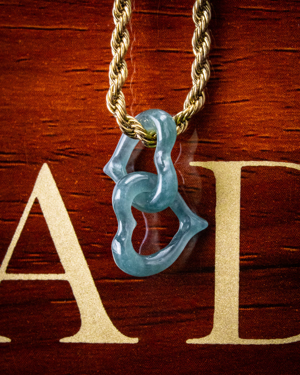 Micro Heart Link Jade Pendant