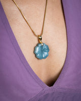 Micro Hibiscus Flower Jade Pendant