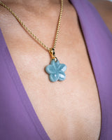 Micro Plumeria Flower Jade Pendant
