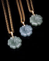 Micro Hibiscus Flower Jade Pendant