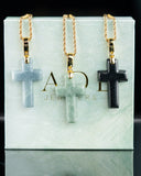 Micro Cross Jade Pendant