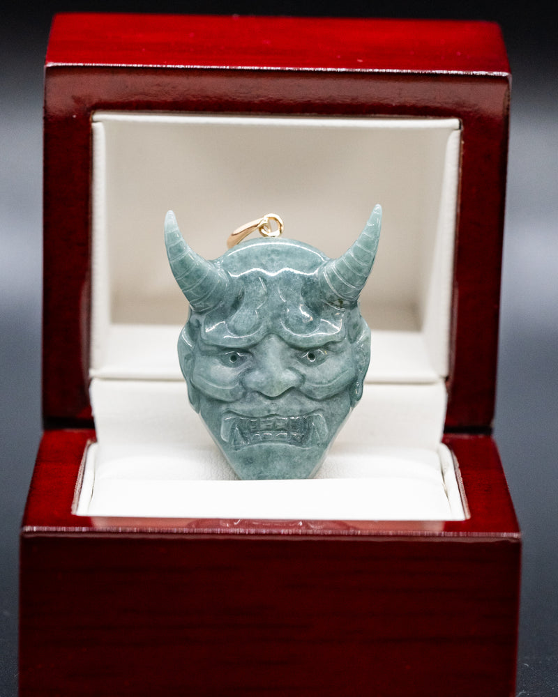#6 Oni Mask Jade Pendant