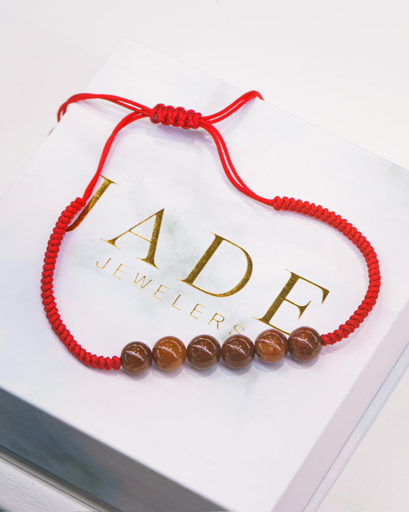 Rare Red Beaded Jade Rope Bracelet