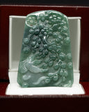 Cherry Blossom Garden Blue Water Jade Pendant