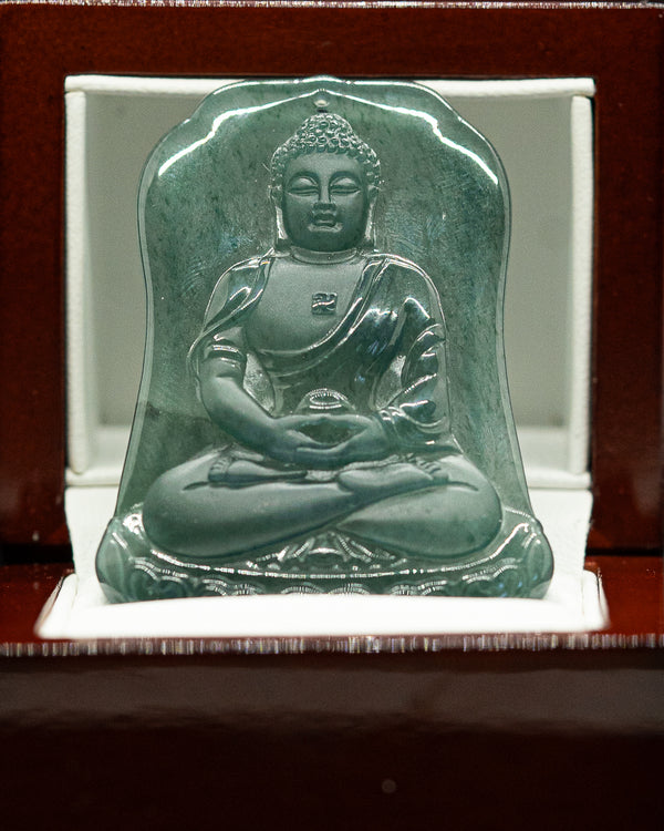 z. Translucent Meditating Buddha Jade Pendant