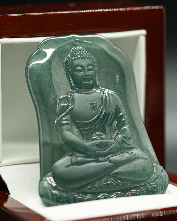 z. Translucent Meditating Buddha Jade Pendant