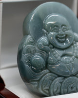 Buddha Lucky Coin Green Jade Pendant