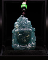 z. One of One Blue Water Buddha Face Pendant