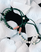 Beaded Green Rope Serene Blossom Jade Bracelet