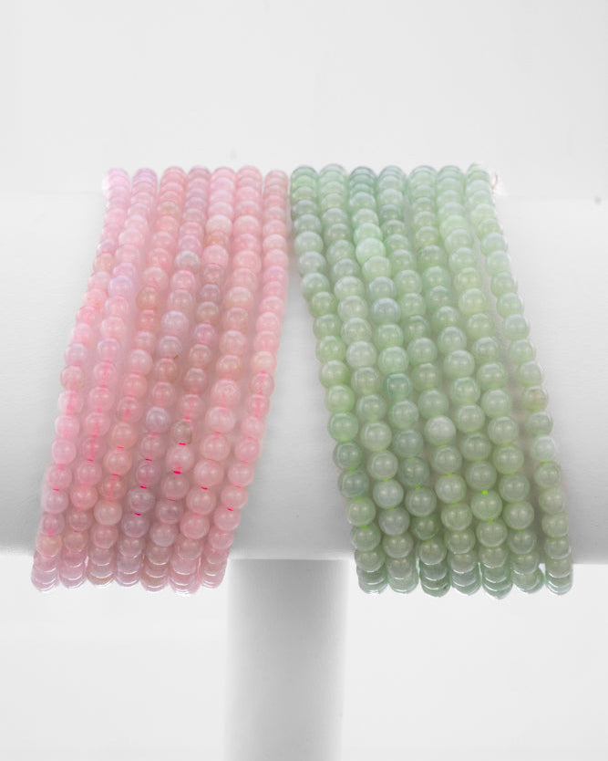 Small Beaded Jade Twist Clasp Bracelet