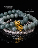 Golden Buddha Head Jade Bracelet