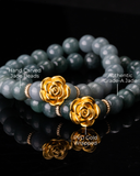 Golden Rose Charm Jade Bracelet