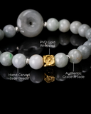 Golden Sakura Donut Beaded Jade Bracelet