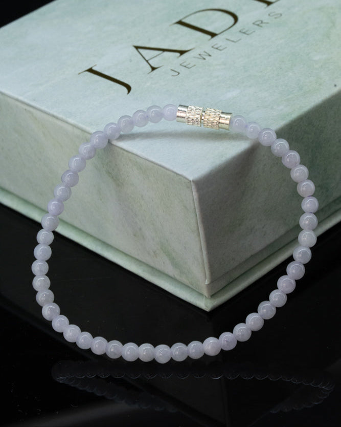 Small Beaded Jade Twist Clasp Bracelet