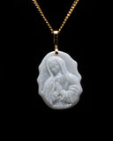 Micro Virgin Mary Jade Pendant