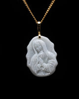 Micro Virgin Mary Jade Pendant