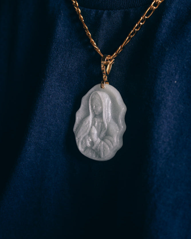 Virgin Mary Jade Pendant