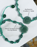 Beaded Rose Bluewater Jade Rope Bracelet