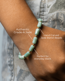 Cylinder Beaded Jade Bracelet