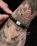 Black Bead Cylinder Jade Bracelet