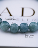 Blue Diamond Cut Jade Bracelet
