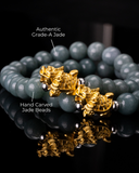 Small Golden Turtle Dragon Jade Bracelet