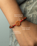 Rare Red Rose Jade Rope Bracelet