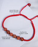 Rare Red Beaded Jade Rope Bracelet