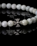 Silver Cross Jade Bracelet