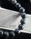 Medium Full Beaded Black Jade Bracelet