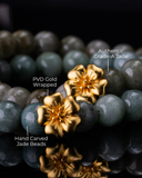 Golden Sakura Flower Jade Bracelet