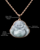 White Laughing Buddha Gold Lucky Coin Wrap Pendant