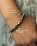 Small Beaded Pixiu Jade Bracelet