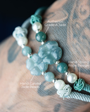 Sky Jade Blossom Rope Bracelet