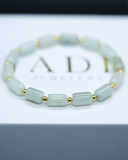 Cylinder Beaded Jade Bracelet