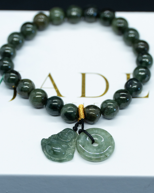 Beaded Buddha Jade Bracelet