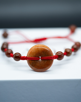 Rare Red Donut Jade Rope Bracelet