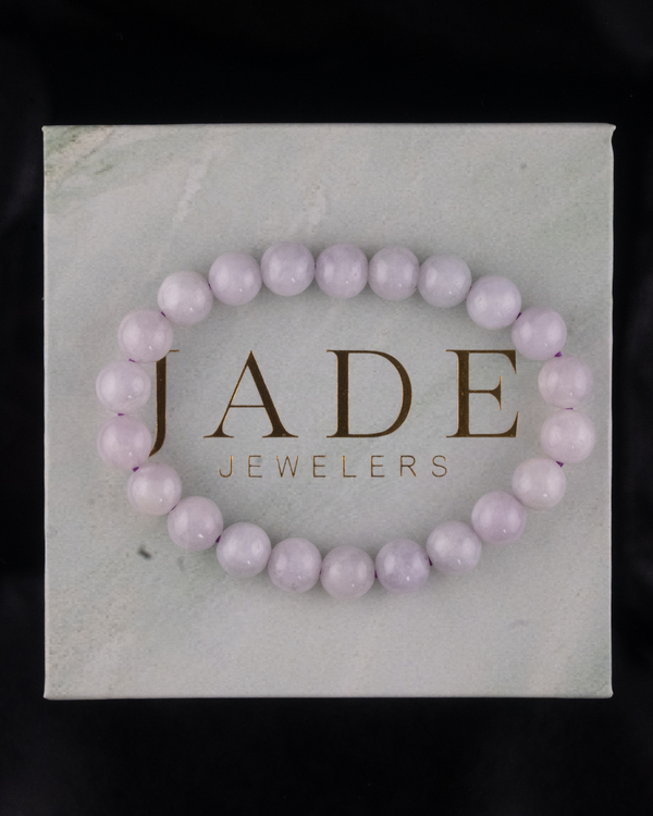 Medium Full Beaded White Jade Bracelet