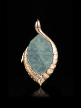 14k Gold Wrapped Guam Jade Pendant
