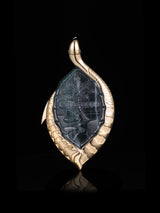 14k Gold Wrapped Guam Jade Pendant