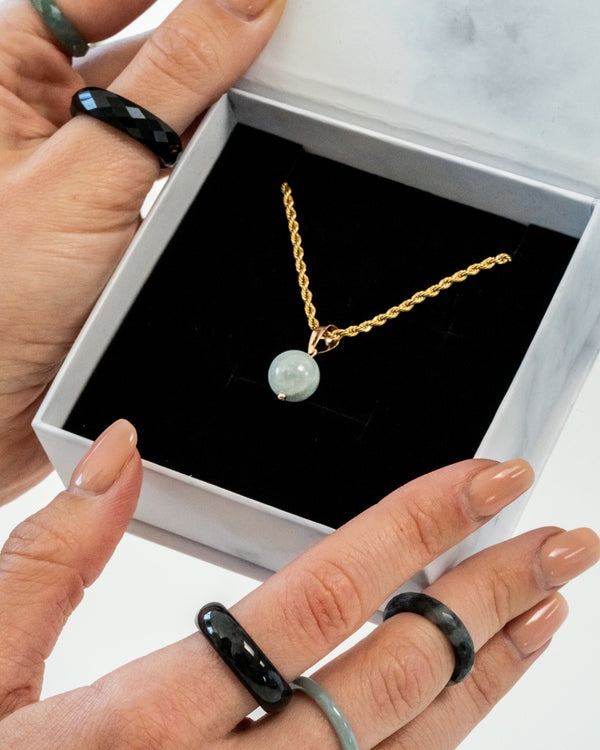 #4 Micro Bead Pearl Jade Pendant