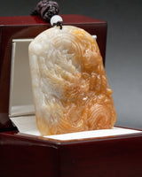 Red/White Jade Dragon Pendant