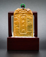 Meditating Yellow Jade Buddha Pendant