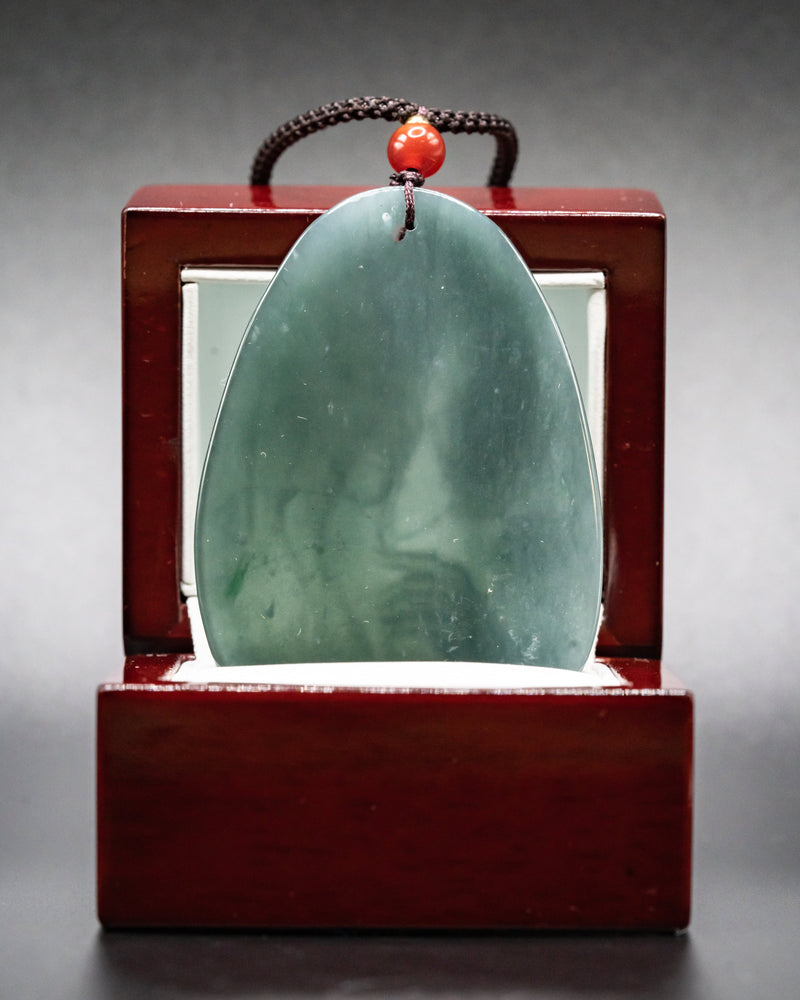 Blue Water Dragon/Guan Gong Jade Pendant