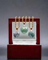 #4 Micro Heart Diamond Cut Jade Pendant