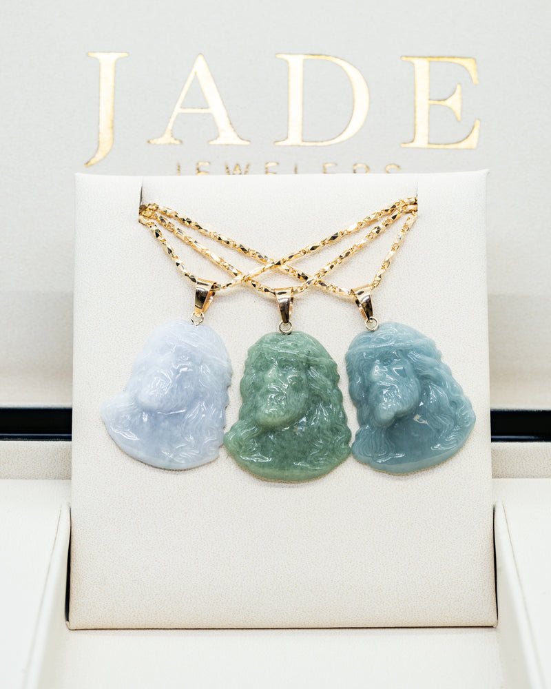 Micro Jesus Head Jade Pendant