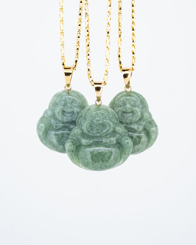 Micro Laughing Buddha Jade Pendant