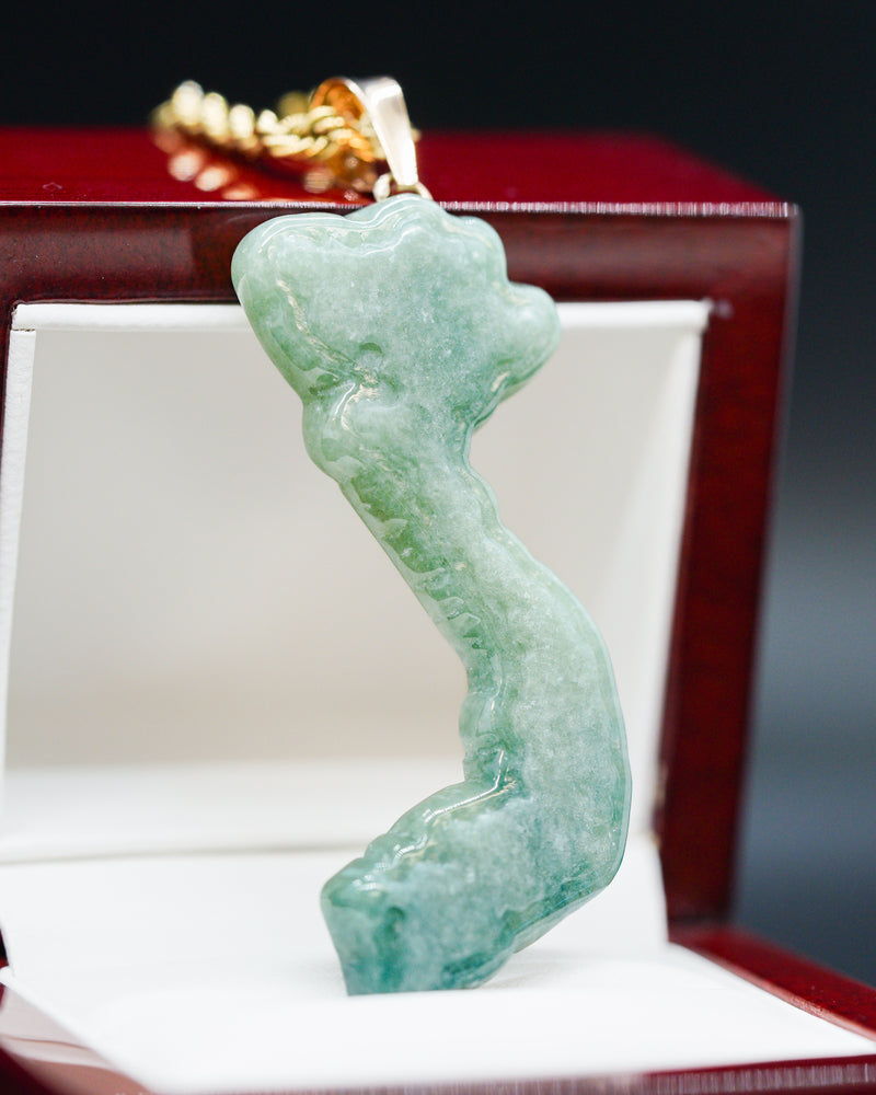 14K Real solid Gold Genuine Natural Jade Kwan Yin Lady Buddha Pendant –  Element Shine