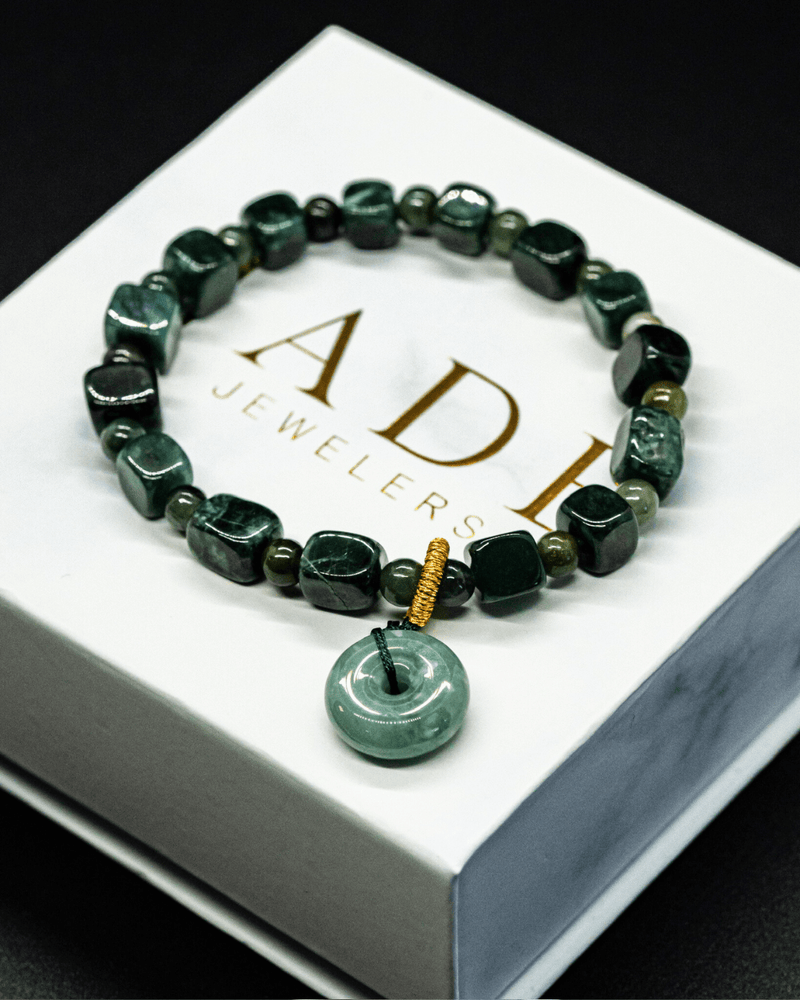 Cube Beaded Donut Jade Bracelet – The Jade Jewelers Cube Beaded Donut Jade Bracelet – The Jade Jewelers
