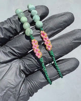 Beaded Green Rope Serene Blossom Jade Bracelet